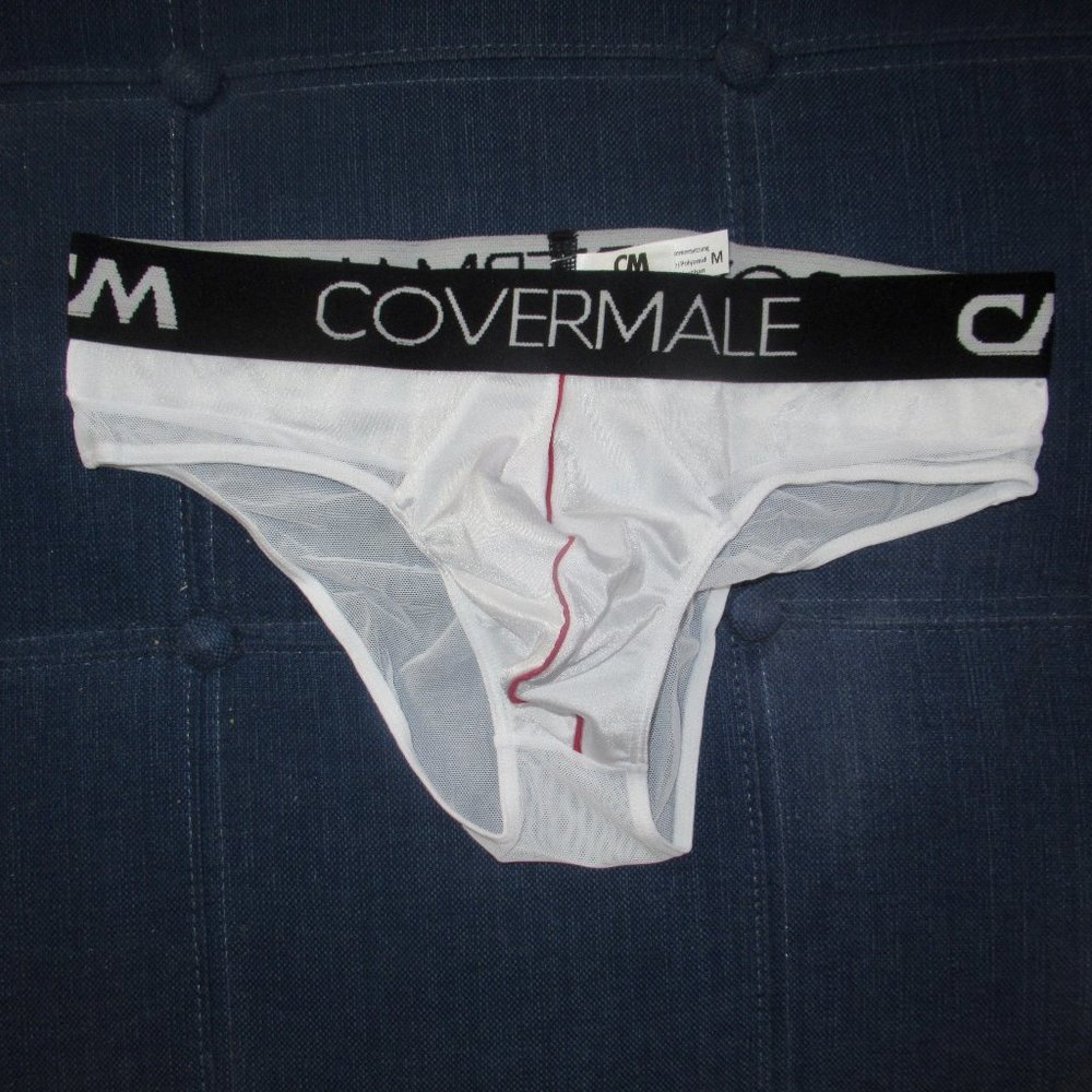 NWT Cover Male White Corrente Briefs, Size M